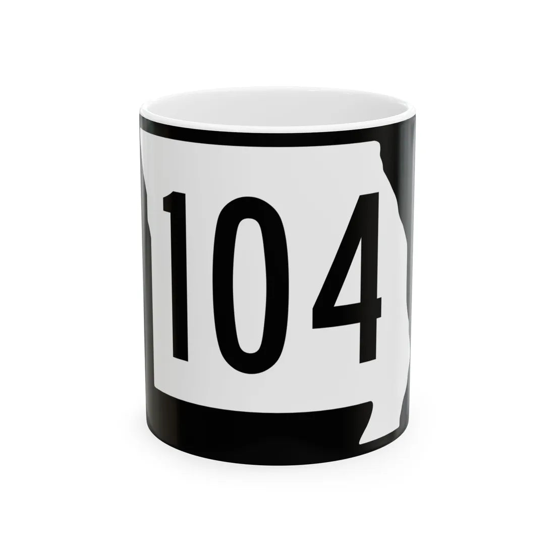 MO-104 (Missouri) (Road Sign) White Coffee Mug 11oz - Go Mug Yourself