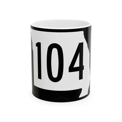 MO-104 (Missouri) (Road Sign) White Coffee Mug 11oz - Go Mug Yourself