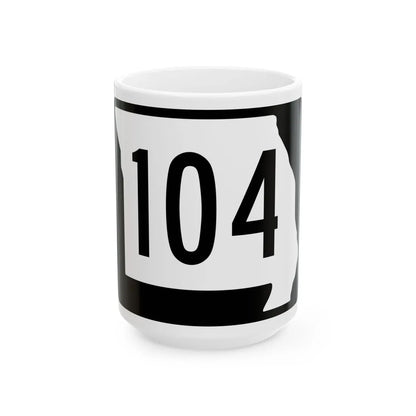 MO-104 (Missouri) (Road Sign) White Coffee Mug 15oz - Go Mug Yourself