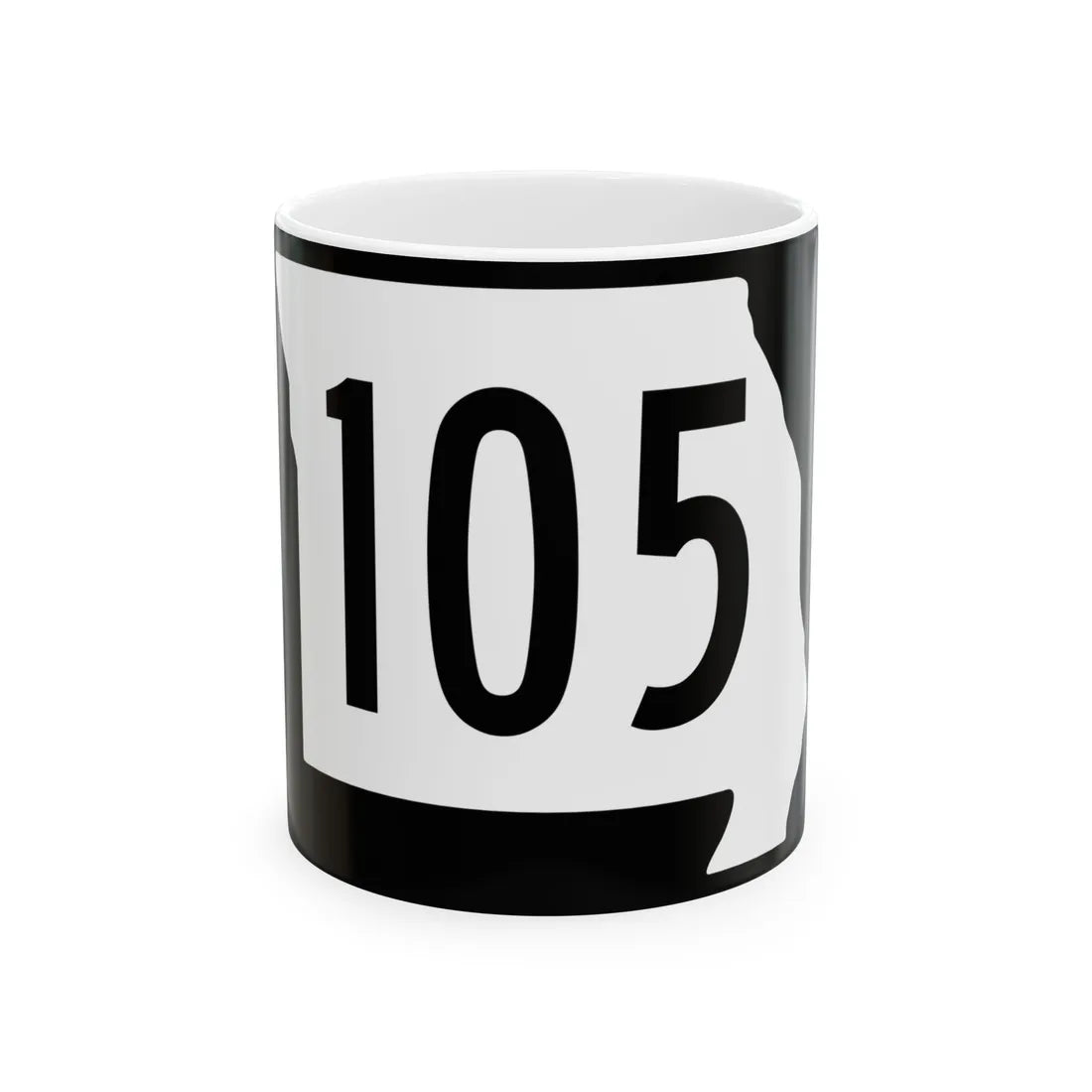 MO-105 (Missouri) (Road Sign) White Coffee Mug 11oz - Go Mug Yourself