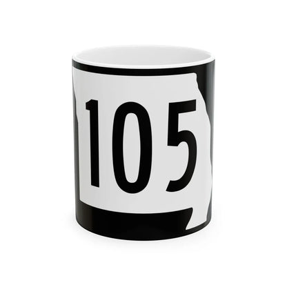 MO-105 (Missouri) (Road Sign) White Coffee Mug 11oz - Go Mug Yourself