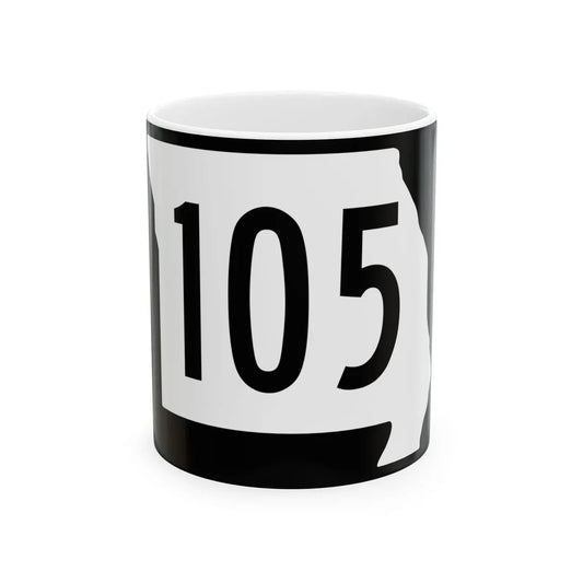 MO-105 (Missouri) (Road Sign) White Coffee Mug 11oz - Go Mug Yourself