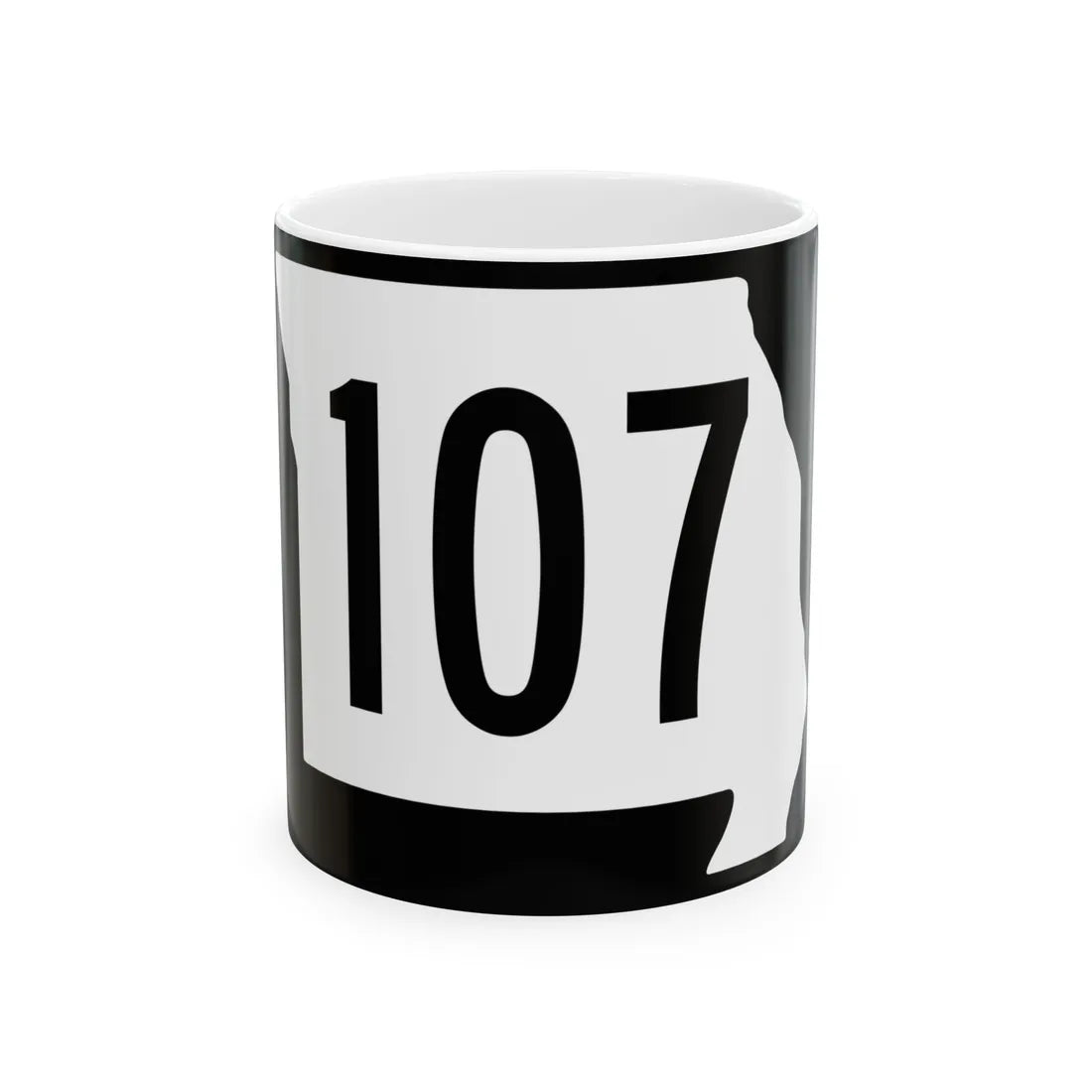 MO-107 (Missouri) (Road Sign) White Coffee Mug 11oz - Go Mug Yourself