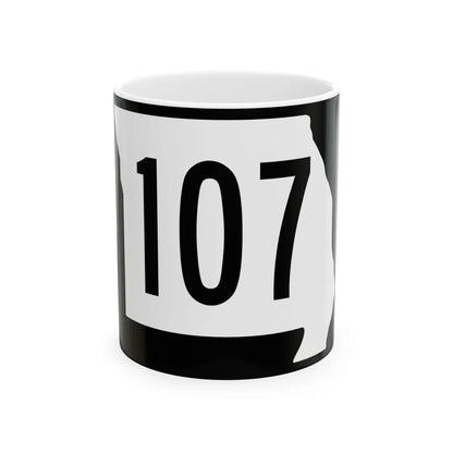 MO-107 (Missouri) (Road Sign) White Coffee Mug 11oz - Go Mug Yourself