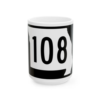 MO-108 (Missouri) (Road Sign) White Coffee Mug 15oz - Go Mug Yourself
