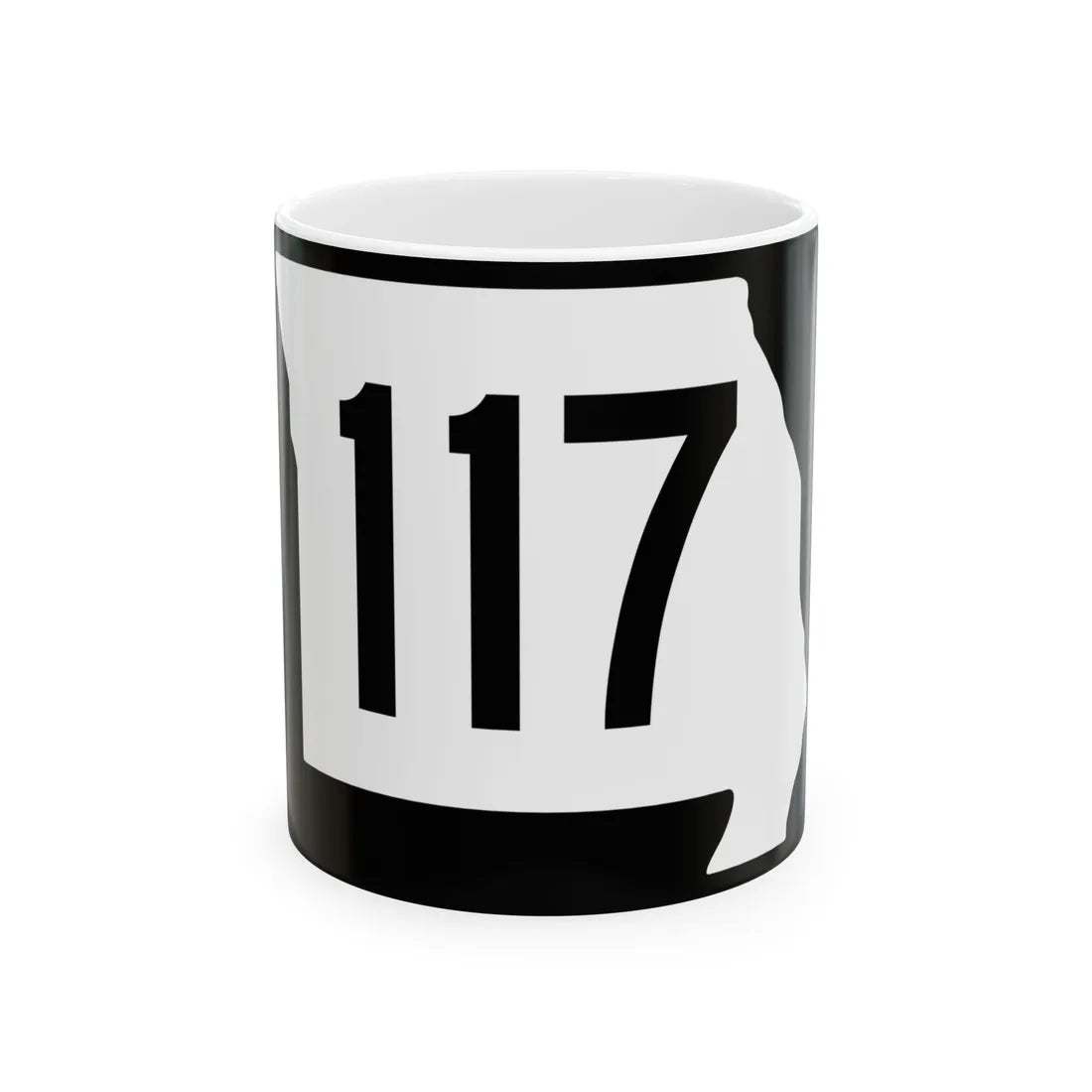 MO-117 (Missouri) (Road Sign) White Coffee Mug 11oz - Go Mug Yourself