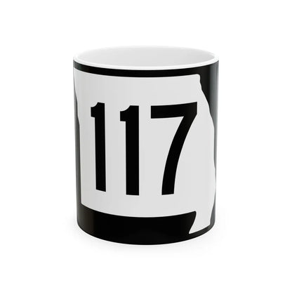 MO-117 (Missouri) (Road Sign) White Coffee Mug 11oz - Go Mug Yourself