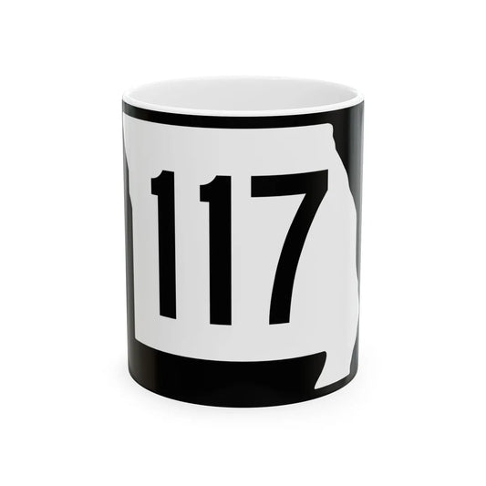 MO-117 (Missouri) (Road Sign) White Coffee Mug 11oz - Go Mug Yourself