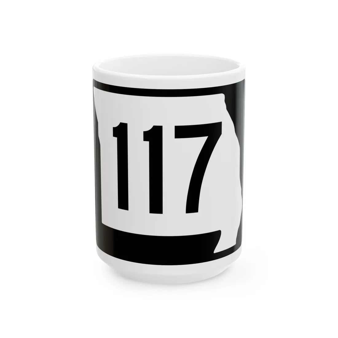 MO-117 (Missouri) (Road Sign) White Coffee Mug 15oz - Go Mug Yourself