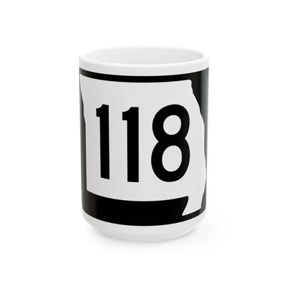 MO-118 (Missouri) (Road Sign) White Coffee Mug 15oz - Go Mug Yourself