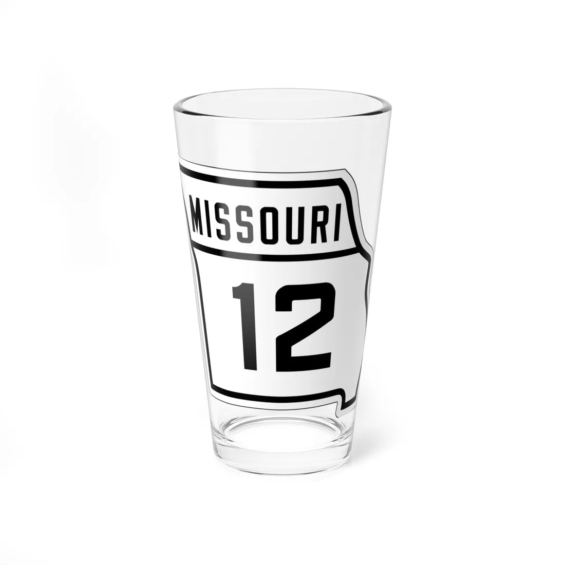 MO-12 1926 (Missouri) (Road Sign) Pint Glass 16oz - Go Mug Yourself