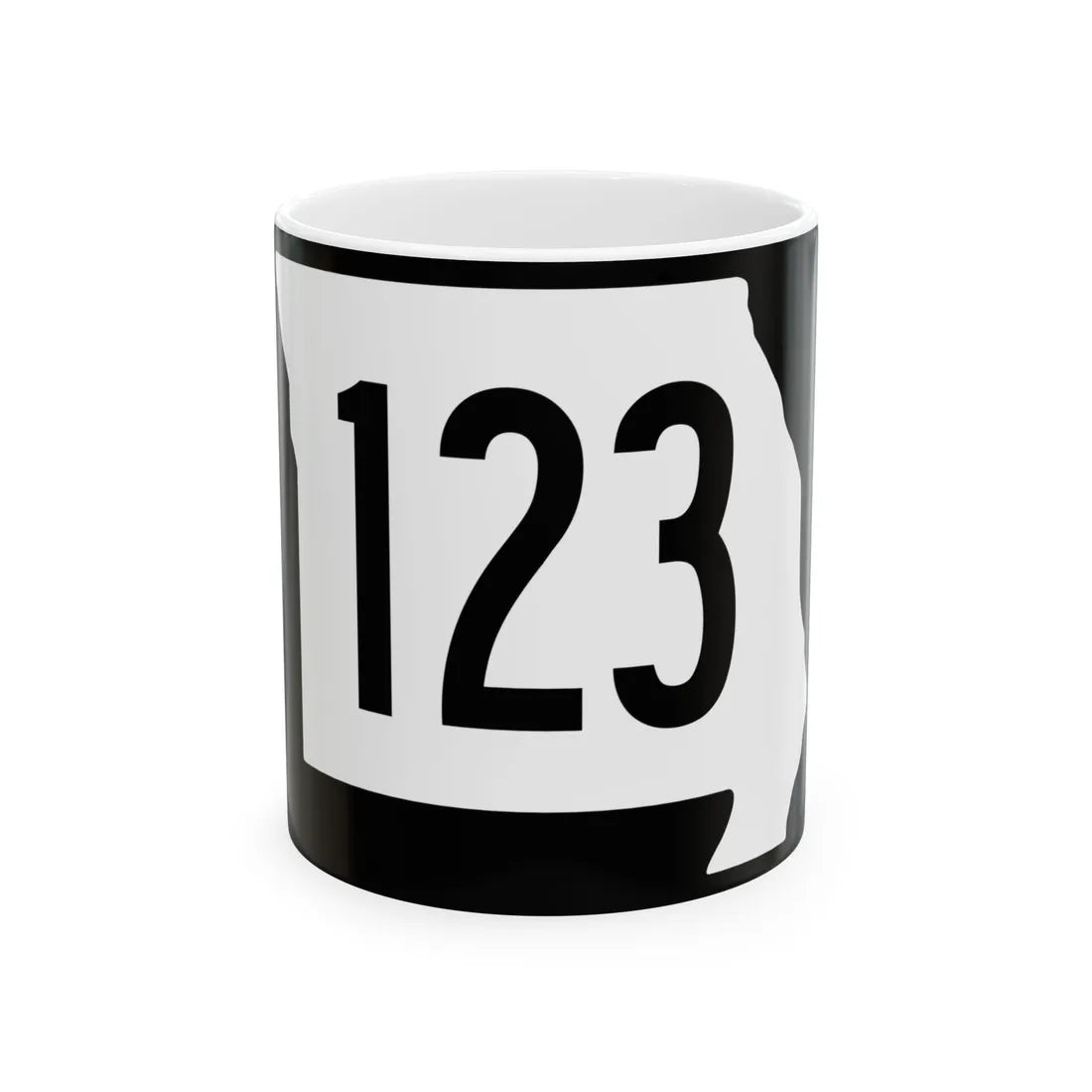 MO-123 (Missouri) (Road Sign) White Coffee Mug 11oz - Go Mug Yourself