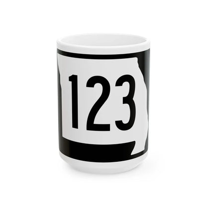 MO-123 (Missouri) (Road Sign) White Coffee Mug 15oz - Go Mug Yourself