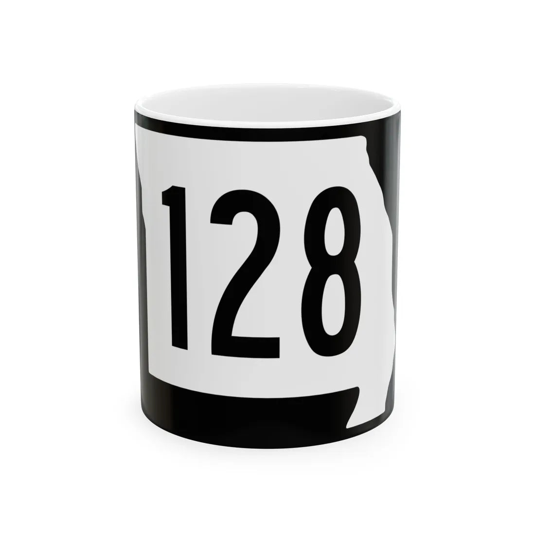 MO-128 (Missouri) (Road Sign) White Coffee Mug 11oz - Go Mug Yourself