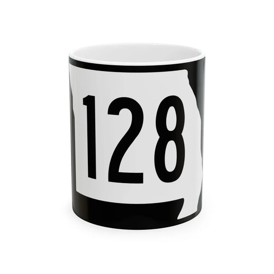 MO-128 (Missouri) (Road Sign) White Coffee Mug 11oz - Go Mug Yourself