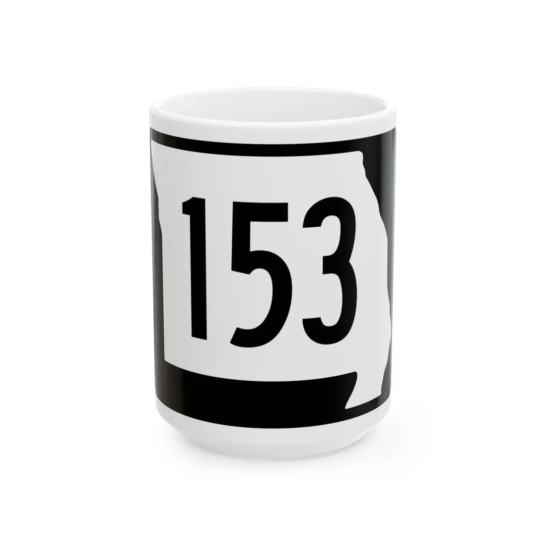 MO-153 (Missouri) (Road Sign) White Coffee Mug 15oz - Go Mug Yourself