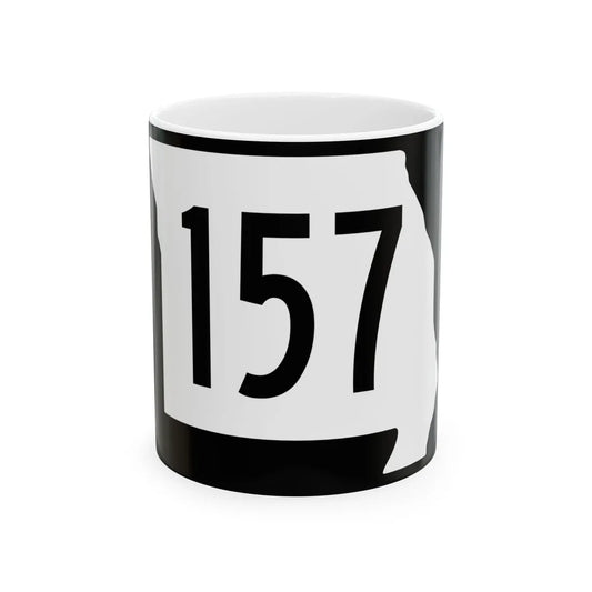 MO-157 (Missouri) (Road Sign) White Coffee Mug 11oz - Go Mug Yourself