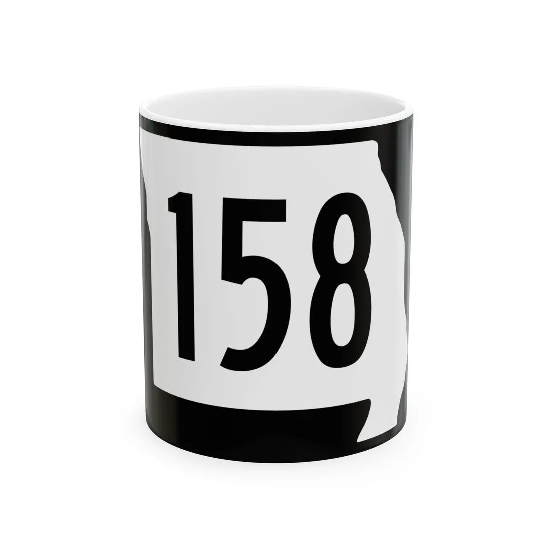 MO-158 (Missouri) (Road Sign) White Coffee Mug 11oz - Go Mug Yourself
