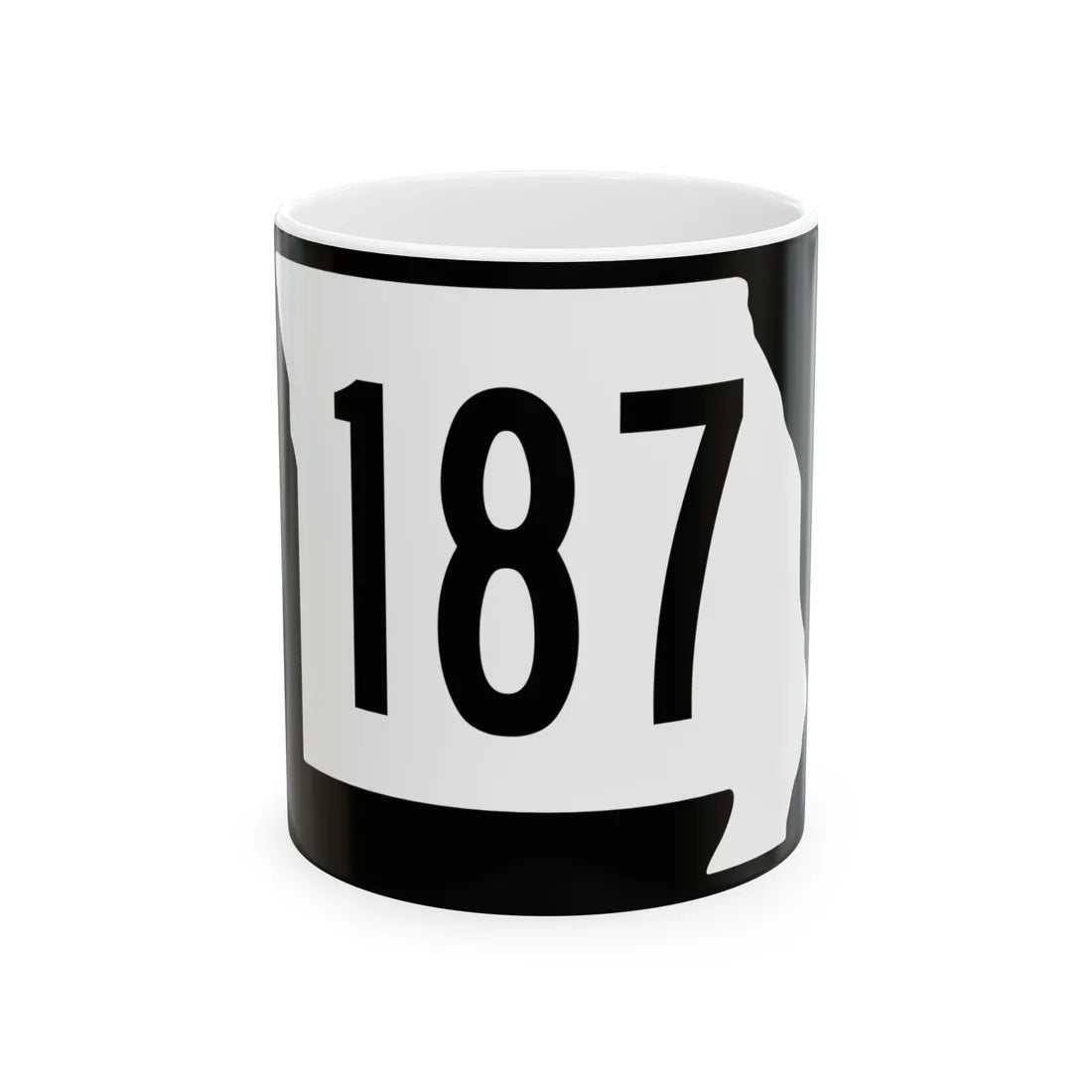 MO-187 (Missouri) (Road Sign) White Coffee Mug 11oz - Go Mug Yourself