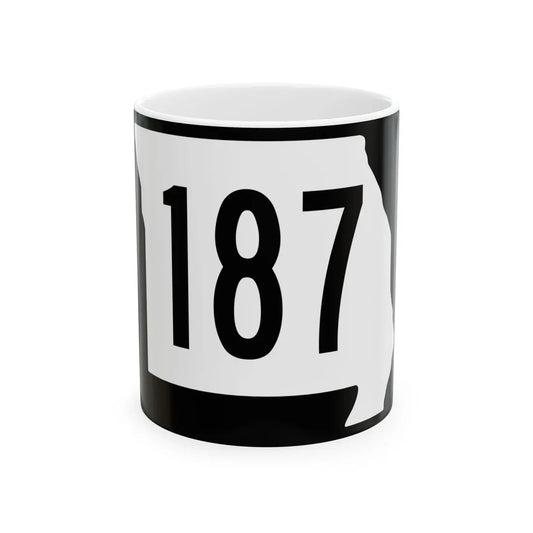 MO-187 (Missouri) (Road Sign) White Coffee Mug 11oz - Go Mug Yourself