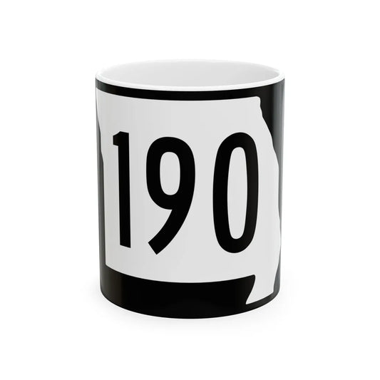 MO-190 (Missouri) (Road Sign) White Coffee Mug 11oz - Go Mug Yourself