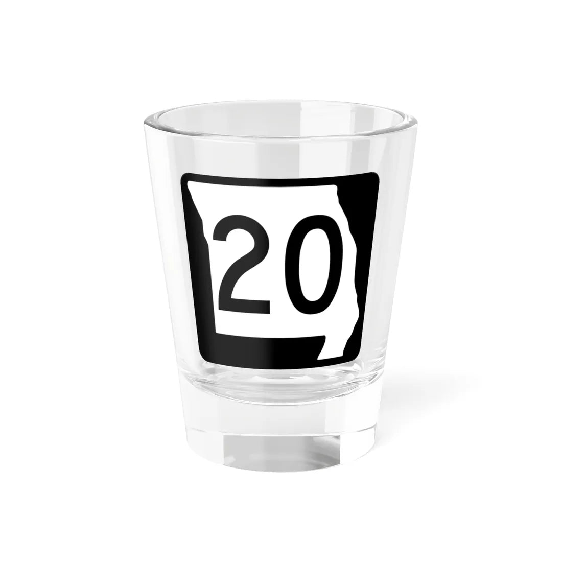 MO-20 (Missouri) (Road Sign) Shot Glass 1.5oz 1.5oz - Go Mug Yourself