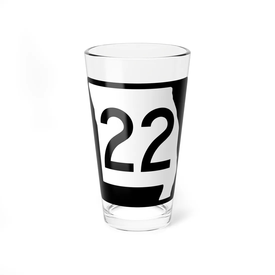 MO-22 (Missouri) (Road Sign) Pint Glass 16oz 16oz - Go Mug Yourself