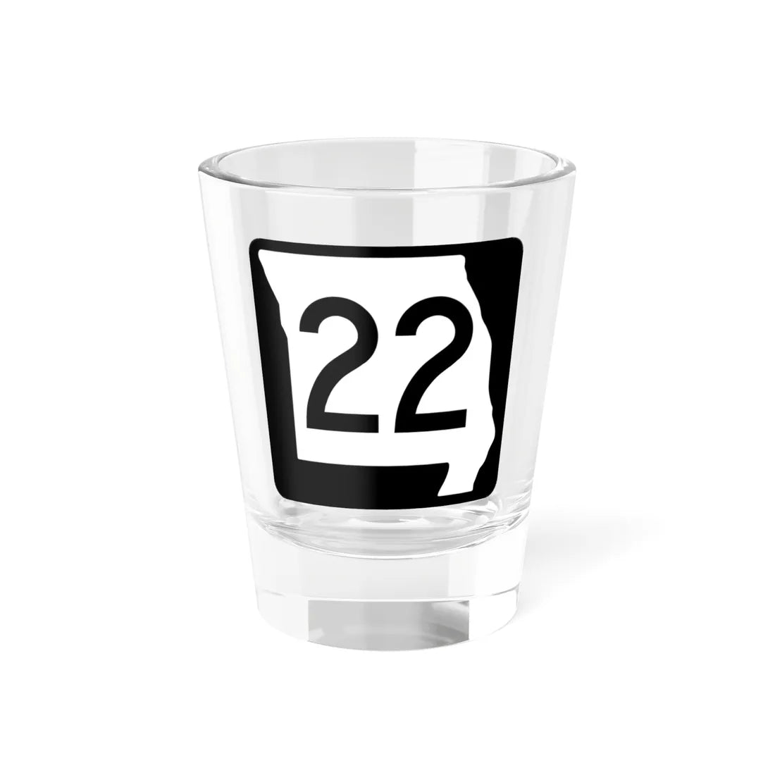 MO-22 (Missouri) (Road Sign) Shot Glass 1.5oz 1.5oz - Go Mug Yourself
