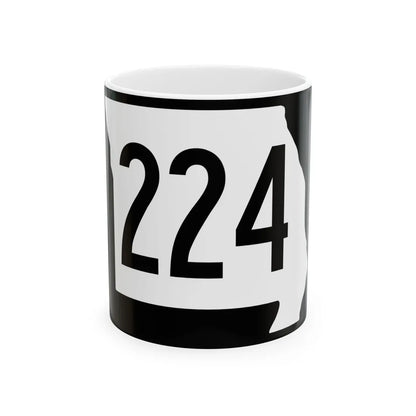 MO-224 (Missouri) (Road Sign) White Coffee Mug 11oz - Go Mug Yourself