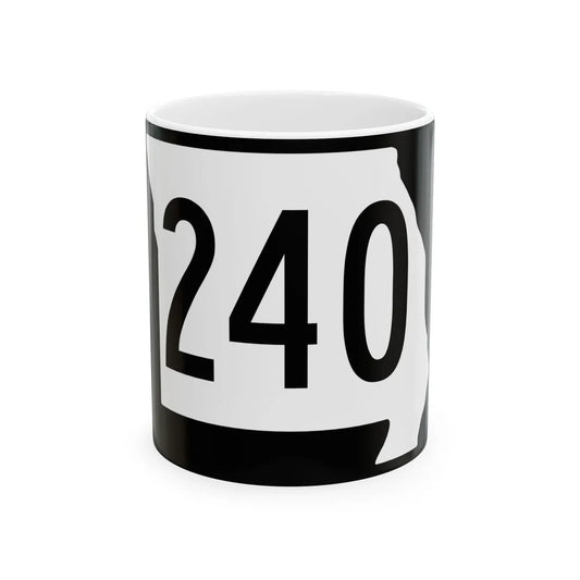 MO-240 (Missouri) (Road Sign) White Coffee Mug 11oz - Go Mug Yourself