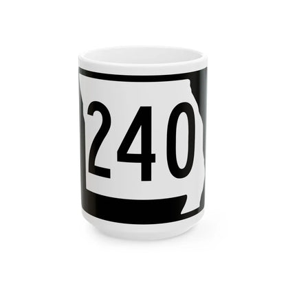 MO-240 (Missouri) (Road Sign) White Coffee Mug 15oz - Go Mug Yourself