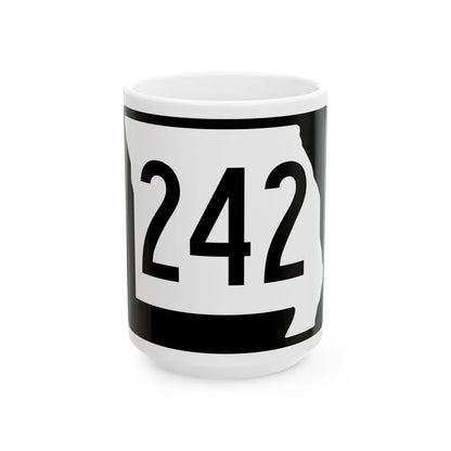 MO-242 (Missouri) (Road Sign) White Coffee Mug 15oz - Go Mug Yourself