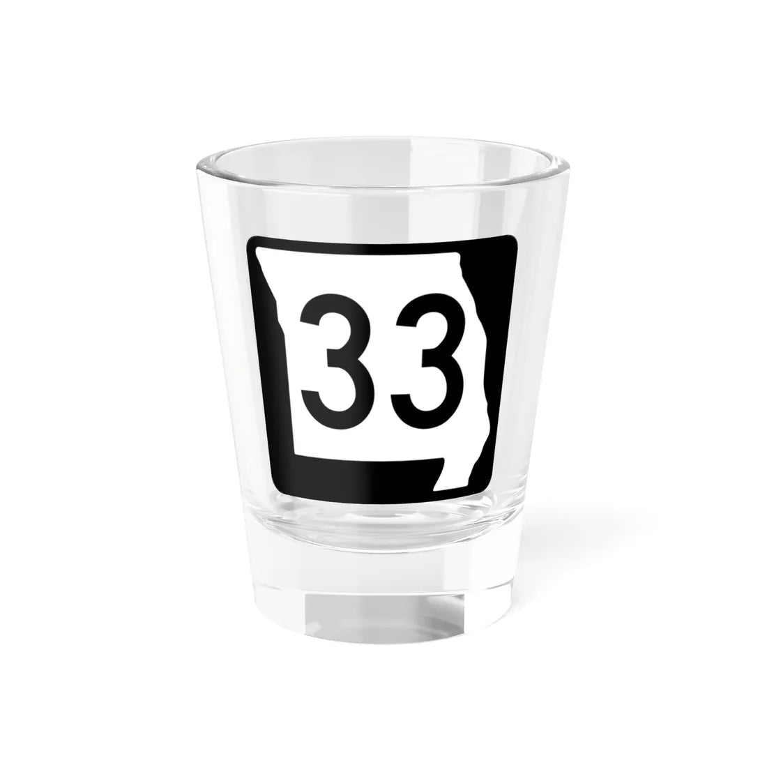 MO-33 (Missouri) (Road Sign) Shot Glass 1.5oz 1.5oz - Go Mug Yourself