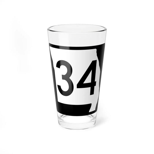 MO-34 (Missouri) (Road Sign) Pint Glass 16oz 16oz - Go Mug Yourself