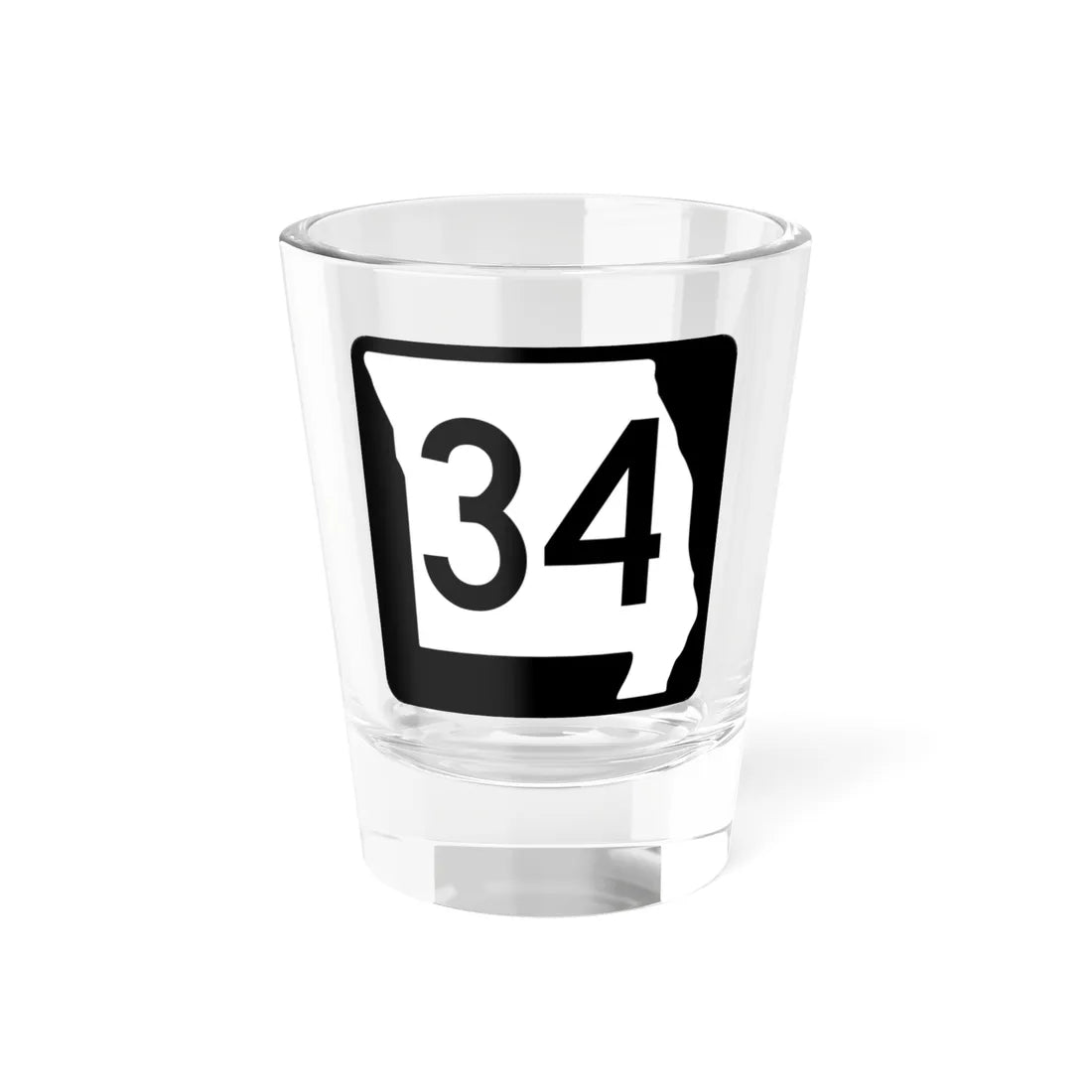 MO-34 (Missouri) (Road Sign) Shot Glass 1.5oz 1.5oz - Go Mug Yourself