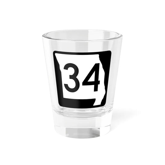 MO-34 (Missouri) (Road Sign) Shot Glass 1.5oz 1.5oz - Go Mug Yourself