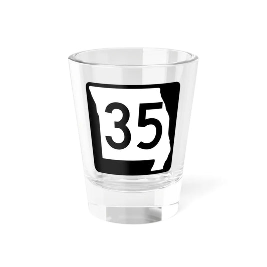 MO-35 (Missouri) (Road Sign) Shot Glass 1.5oz 1.5oz - Go Mug Yourself