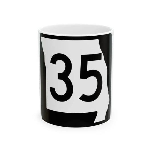 MO-35 (Missouri) (Road Sign) White Coffee Mug 11oz - Go Mug Yourself