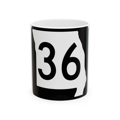 MO-36 (Missouri) (Road Sign) White Coffee Mug 11oz - Go Mug Yourself