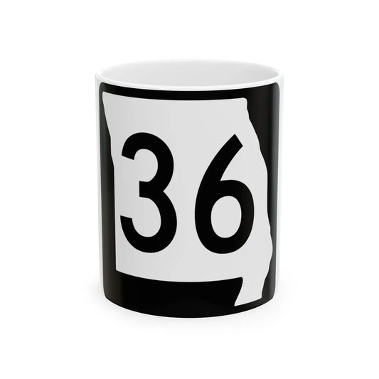 MO-36 (Missouri) (Road Sign) White Coffee Mug 11oz - Go Mug Yourself