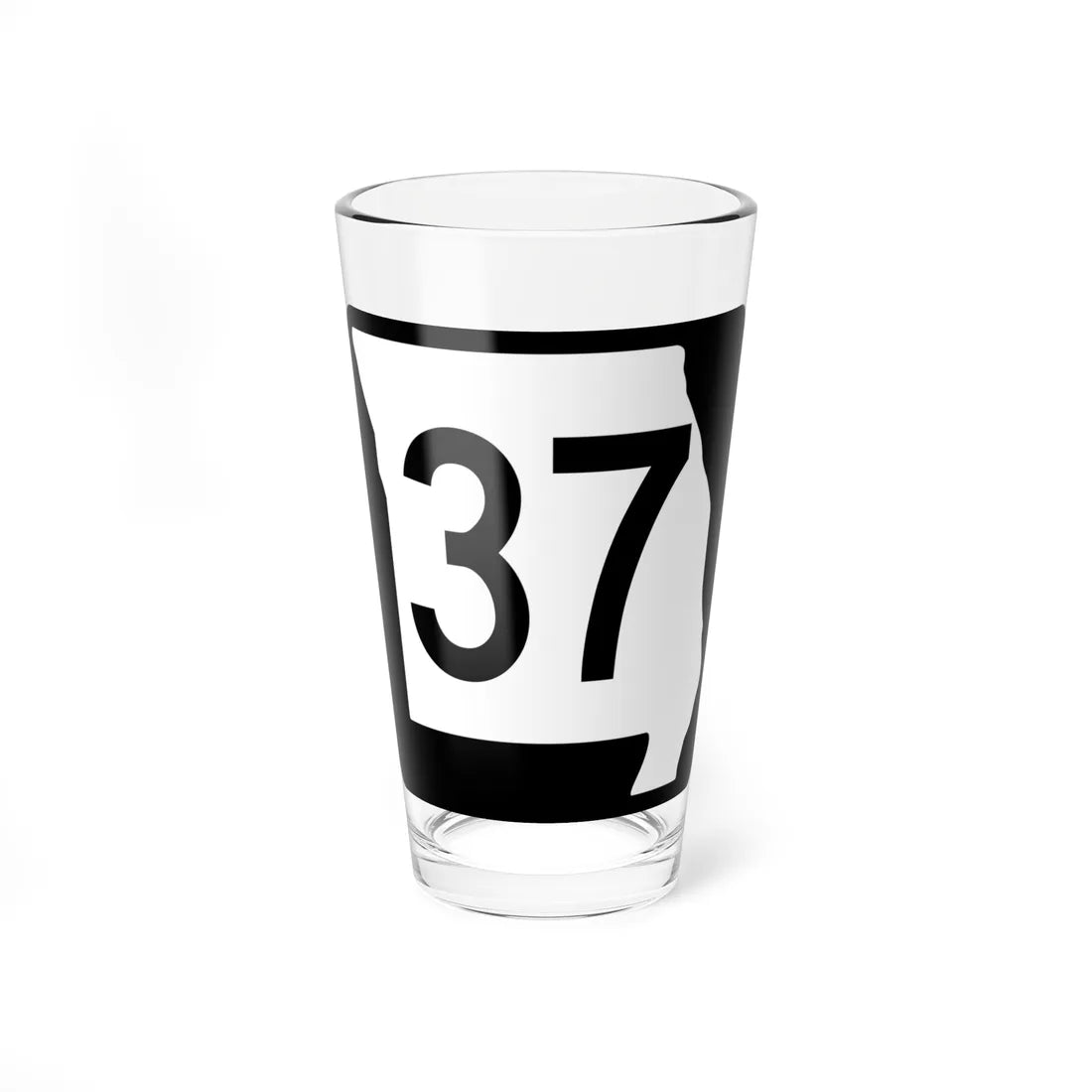 MO-37 (Missouri) (Road Sign) Pint Glass 16oz 16oz - Go Mug Yourself