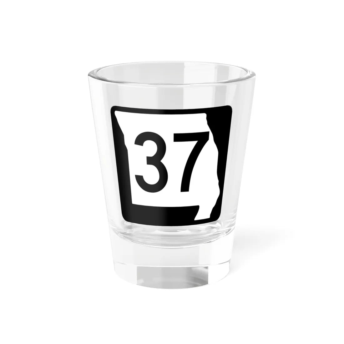 MO-37 (Missouri) (Road Sign) Shot Glass 1.5oz 1.5oz - Go Mug Yourself
