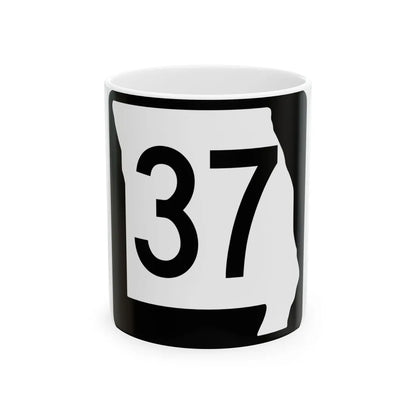MO-37 (Missouri) (Road Sign) White Coffee Mug 11oz - Go Mug Yourself