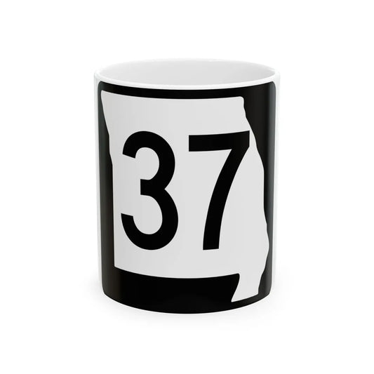 MO-37 (Missouri) (Road Sign) White Coffee Mug 11oz - Go Mug Yourself