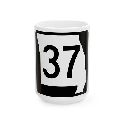 MO-37 (Missouri) (Road Sign) White Coffee Mug 15oz - Go Mug Yourself