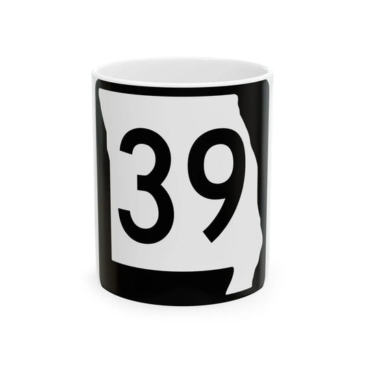 MO-39 (Missouri) (Road Sign) White Coffee Mug 11oz - Go Mug Yourself