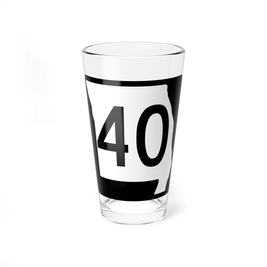 MO-40 (Missouri) (Road Sign) Pint Glass 16oz 16oz - Go Mug Yourself
