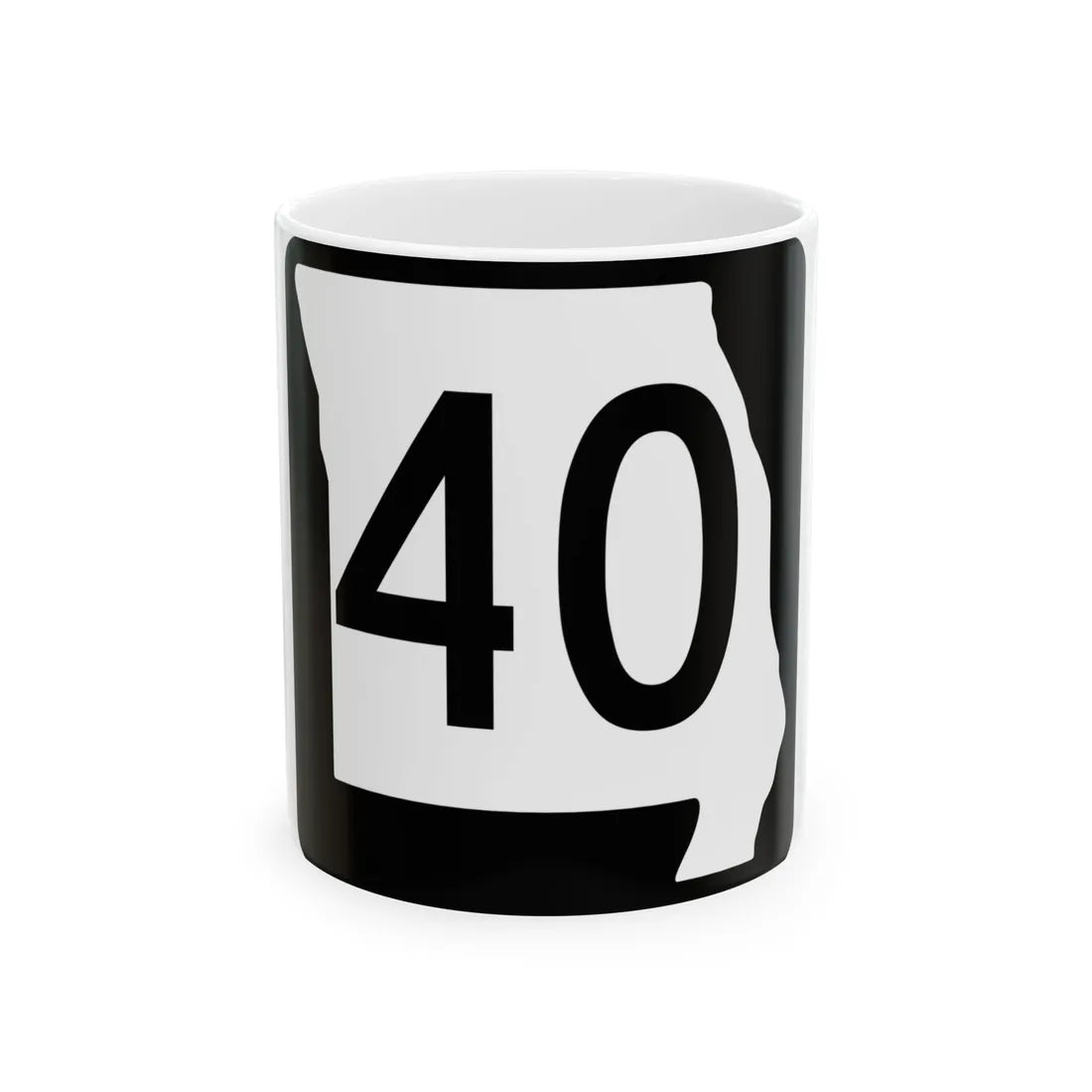 MO-40 (Missouri) (Road Sign) White Coffee Mug 11oz - Go Mug Yourself