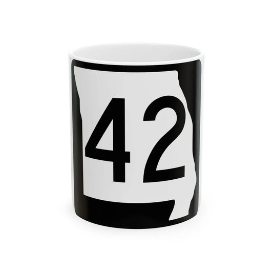 MO-42 (Missouri) (Road Sign) White Coffee Mug 11oz - Go Mug Yourself