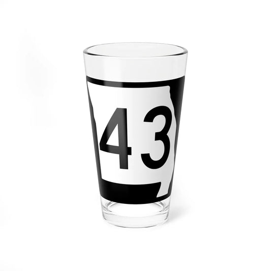 MO-43 (Missouri) (Road Sign) Pint Glass 16oz 16oz - Go Mug Yourself